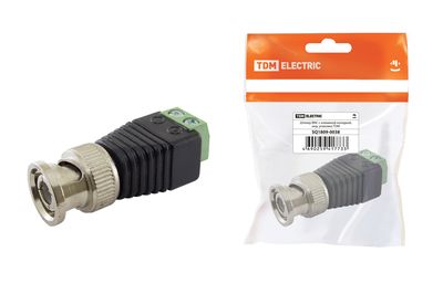 Штекер BNC с клеммной колодкой, инд. упаковка TDM SQ1809-0038