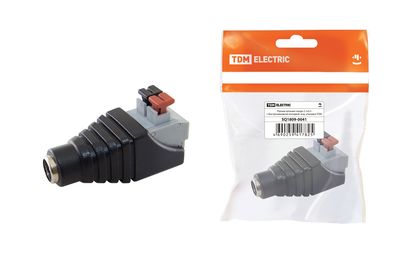 Разъём питания гнездо 2.1х5.5 с быстрозажимной колодкой, инд. упаковка TDM SQ1809-0041