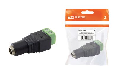 Разъём питания гнездо 2.1х5.5 с клеммной колодкой, инд. упаковка TDM SQ1809-0042