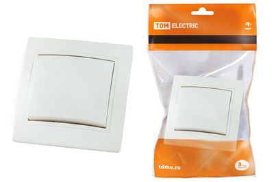 "Выключатель 1 кл. 10А белый ""Таймыр"" TDM" SQ1814-0001
