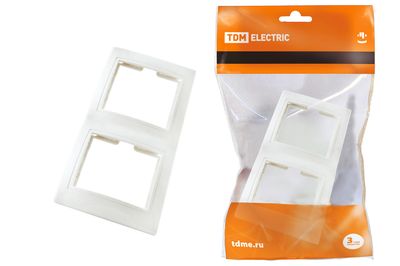 "Рамка 2-х постовая вертикальная белая ""Таймыр"" TDM" SQ1814-0025