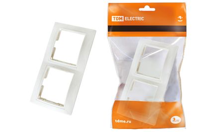 "Рамка 2-х постовая горизонтальная белая ""Таймыр"" TDM" SQ1814-0026