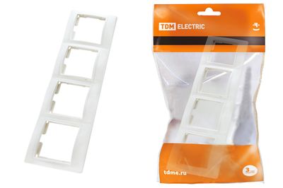 "Рамка 4-х постовая горизонтальная белая ""Таймыр"" TDM" SQ1814-0030