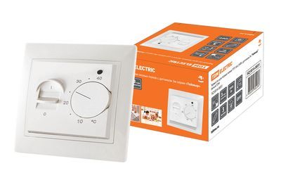 "Термостат для теплых полов ТТП 16А 250В с датчиком 3м ""Таймыр"" белый TDM" SQ1814-0031