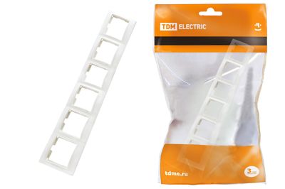 "Рамка 6 постовая горизонтальная белая ""Таймыр"" TDM" SQ1814-0035