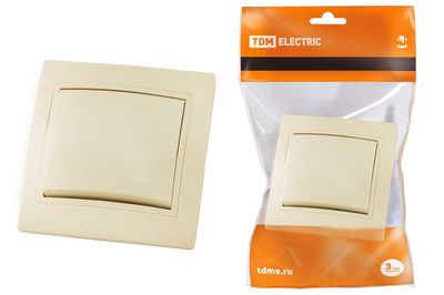 "Выключатель 1 кл. 10А сл. кость ""Таймыр"" TDM" SQ1814-0101