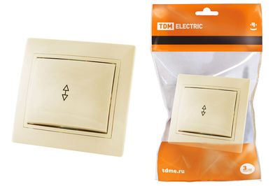 "Выключатель на 2 направления 1 кл. 10А сл. кость ""Таймыр"" TDM" SQ1814-0107