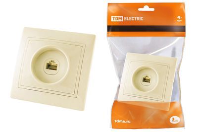 "Розетка телефонная RJ11  сл. кость ""Таймыр"" TDM" SQ1814-0120