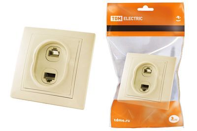 "Розетка телефонная RJ11 + компьютерная RJ45 сл. кость ""Таймыр"" TDM" SQ1814-0123