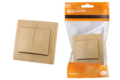 "Выключатель 2 кл. 10А ""ЭКО"" (сосна) ""Таймыр"" TDM" SQ1814-0202