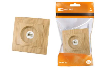 "Розетка телефонная RJ11  ""ЭКО"" (сосна) ""Таймыр"" TDM" SQ1814-0220