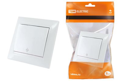 "Выключатель на 2 направления 1 кл. 10А белый ""Лама"" TDM" SQ1815-0006
