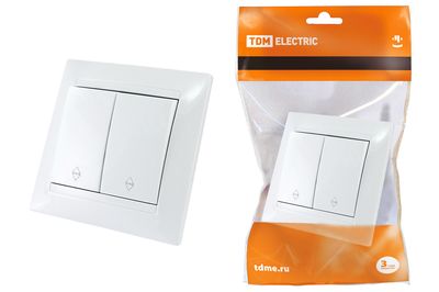 "Выключатель на 2 направления 2 кл. 10А белый ""Лама"" TDM" SQ1815-0007