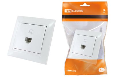 "Розетка компьютерная RJ45  белая ""Лама"" TDM" SQ1815-0016