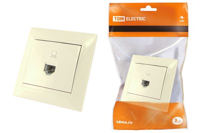 "Розетка компьютерная RJ45  сл. кость ""Лама"" TDM" SQ1815-0116