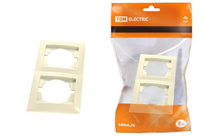 "Рамка 2-х постовая горизонтальная сл. кость ""Лама"" TDM" SQ1815-0130