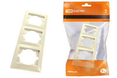 "Рамка 3-х постовая горизонтальная сл. кость ""Лама"" TDM" SQ1815-0131