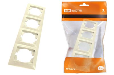 "Рамка 4-х постовая вертикальная сл. кость ""Лама"" TDM" SQ1815-0135