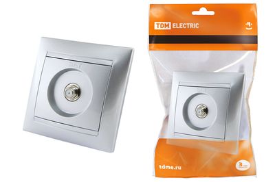 "Розетка SAT (F-разъем) 0-2400МГц серебр. металлик ""Лама"" TDM" SQ1815-0221