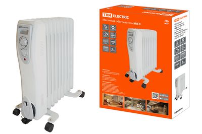 Масляный обогреватель МО-9, 2000 Вт, 9 секций, регул. мощн. (700/1300/2000 Вт), термостат, TDM SQ2501-0902