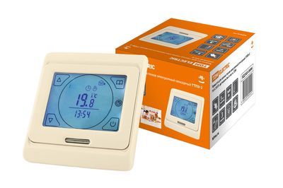 Термостат для теплых полов электронный сенсорный ТТПЭ-2 16А 250В с датчиком 3м сл костьTDM SQ2503-0004