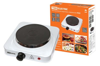 Электроплитка одноконф. ЭПД1 230 В, 1 кВт, диск, белая, TDM SQ2504-0003