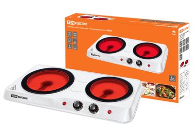Электроплитка двухконф. ЭПК2 230 В, 1200+800 Вт, керам. диск, TDM SQ2504-0006