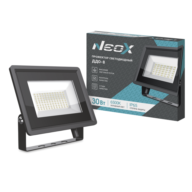 Прожектор светодиодный ДДО-8 30Вт 230В 6500К 3000Лм 100лм/Вт IP65 черный NEOX